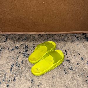 Lime green flip flops